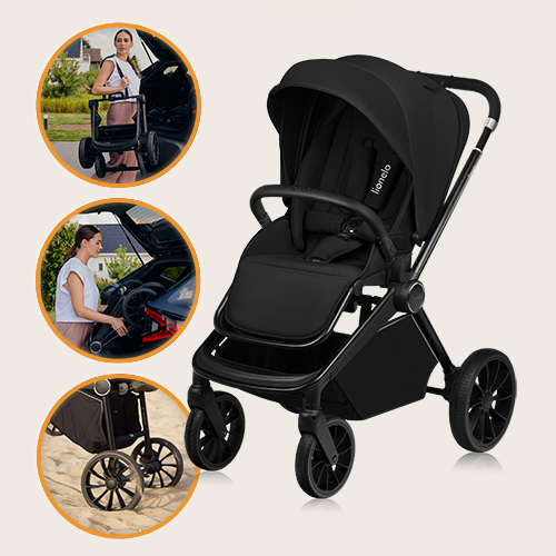 Lionelo Mika Plus 3-in-1 Black Onyx — Kombikinderwagen